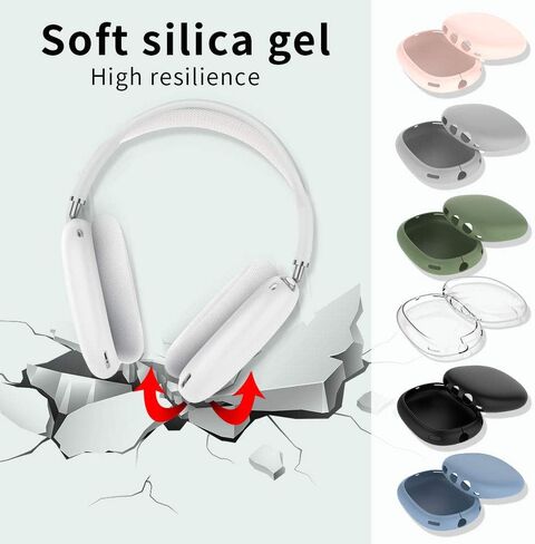 FitTurn Earpads Cover Case Compatible with AirPod Max Wireless Headphone, Silicone Anti-Scratch Protective Case for AirPod Max, Earcup Protectors Enrich Color & Prevent Earphones from Bumping (Black) in Saudi Arabia
