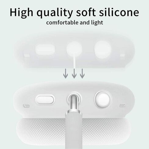 FitTurn Earpads Cover Case Compatible with AirPod Max Wireless Headphone, Silicone Anti-Scratch Protective Case for AirPod Max, Earcup Protectors Enrich Color & Prevent Earphones from Bumping (Black) in Saudi Arabia