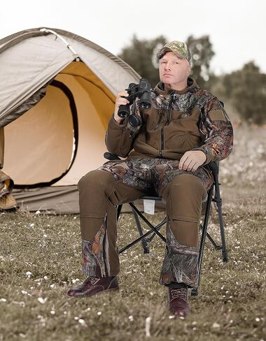 KEMIMOTO Portable Hunting Blind Chair with Armrests, Lightweight Folding Chair 4 Legs Adjustable Height 300lbs Capacity Comfortable Breathable Stable Ground Hunting Seats for Shooting in Saudi Arabia
