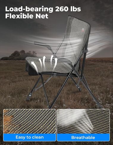KEMIMOTO Portable Hunting Blind Chair with Armrests, Lightweight Folding Chair 4 Legs Adjustable Height 300lbs Capacity Comfortable Breathable Stable Ground Hunting Seats for Shooting in Saudi Arabia
