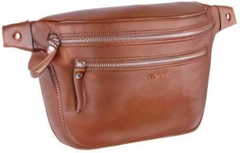 حقيبة حزام جلد - حقيبة خصر أصلية - حقيبة فاني - للرجال والنساء (أسود) in Kuwait