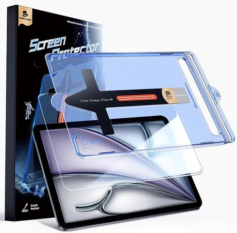 MAGIC JOHN for iPad Air 13 inch Screen Protector M2 [6th 2024] Tempered Glass, Auto Dust-Elimination, Bubble Free, HD Clear, Easy Installation,High Sensitivity in Saudi Arabia