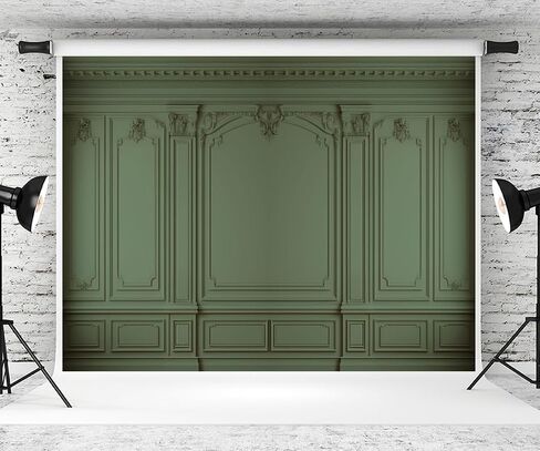 Kate 7×5ft Retro Room Background Photography Green European Gypsum Line Wall Decoration Background Photography Wedding Birthday Party Banner Studio Prop Video Shooting in Saudi Arabia