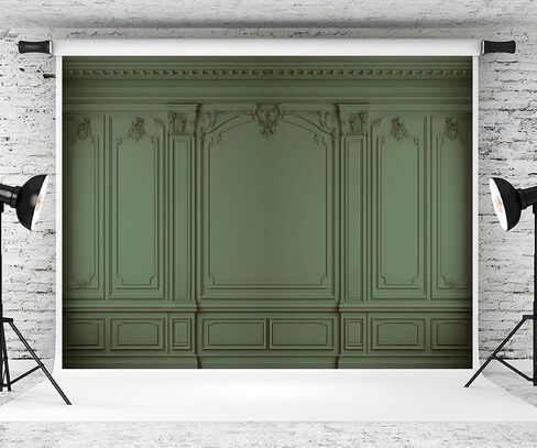 Kate 7×5ft Retro Room Background Photography Green European Gypsum Line Wall Decoration Background Photography Wedding Birthday Party Banner Studio Prop Video Shooting in Saudi Arabia