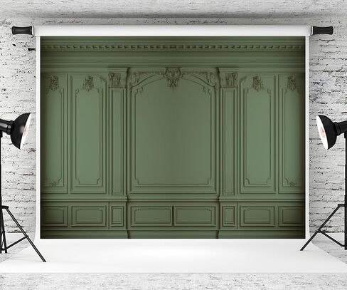 Kate 7×5ft Retro Room Background Photography Green European Gypsum Line Wall Decoration Background Photography Wedding Birthday Party Banner Studio Prop Video Shooting in Saudi Arabia