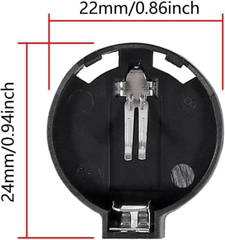 100pcs CR2032 Battery Holder, Coin Cell Button Socket Holder Case, CR2032 Coin Cell Button Battery Holder with 3 Pin Solder Mounting Lead (A) in Kuwait
