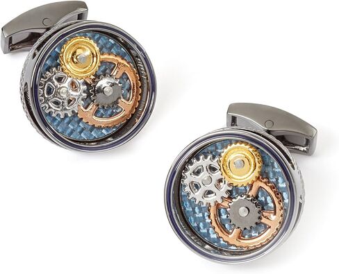 Mechanical Gear Carbon Cufflinks in Saudi Arabia