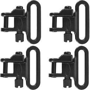 HUNTPAL 1" Gun Sling Swivels Mounts Set for Rifle Sling Shotgun Sling, All Metal Square Edge Heavy Duty Quick Attach/Release Gun Sling Attachment Hardware Clips, 4 Pcs