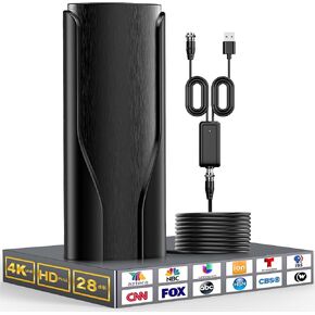 Strongest TV Antenna Indoor, Digital Antenna for Smart TV, Up to 1100+ Miles Long Range TV Antenna for Local Channels, HD Antenna Supports 8K, 4K, 1080P