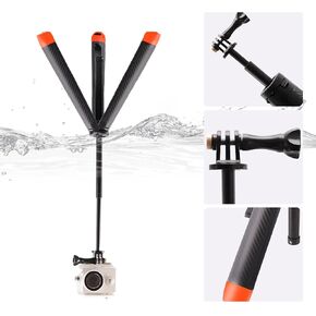 4 in 1 Selfie Stick Floating Hand Grip Tripod Waterproof Extendable Selfie Monopod for GoPro Hero 13, 12, 11, 10, 9, 8, 7, 6, 5, 4, 3, DJI ACTION, Insta360 Ace, Insta360 Ace Pro and Most Action Camera