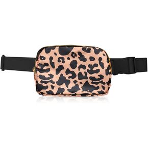 Belt Bag Unisex Waist Pouch Adjustable Strap - Small Workout Gym Running Travel Fanny Pack (Belt Bag - Black)