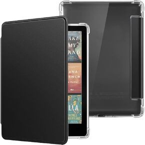 Case for 2024 Release 7" Kindle Paperwhite (12th Gen) & Kindle Colorsoft Signature Edition, Shockproof Frame TPU Clear Back Cover with Auto-Wake/Sleep,Black