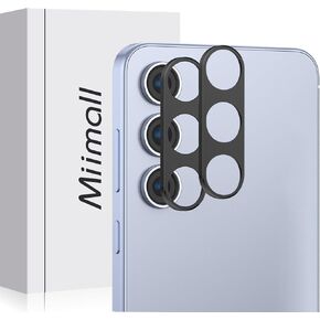 (2 Pack) Miimall Phone Accessories for Samsung Galaxy S24 FE Camera Lens Protector,[Metal ＆Hollowed-Out][Case-Friendly]Thin Anti-Scratch Anti-Drop Anti-Shatter Photography Essentials for S24FE, Black