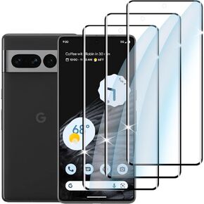 【3-PACK】 Designed for Google Pixel 7 pro Screen Protector Case Friendly, 3D Curved, Screen Protector Pixel 7 pro Tempered Glass cell Phone Film HD Clear