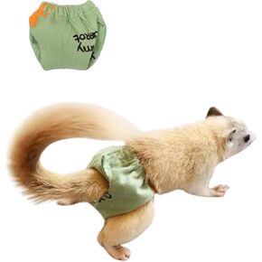 Adjustable Small Pet Diapers, Reusable Washable Squirrel Diapers Absorbent with Buckle Pants No Leak Reusable Diapers for Gliders Small Pets Mini Carrier Diaper (L)