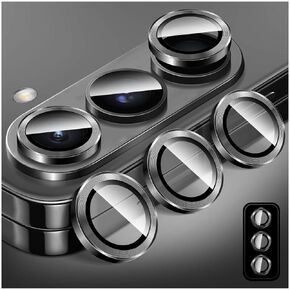LucBuy Camera Lens Protector for Samsung Galaxy Z Fold 6, 9H Tempered Glass Camera Cover Screen Protector Film Sticker, Automatic-Alignment Individual Aluminum Alloy Rings