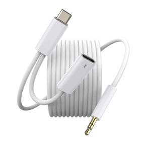 Aux to USB C,2-IN-1 USB C to Aux Cord with Charge Port Work for iPhone 16/15 Pro Max ,Car USB Type-C to 3.5mm Male Aux Audio Cable Support Calls & Fast Charging for Car Stereo, Speaker, Headphones