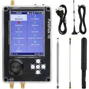 Portapack H2 Radio Transceiver, 3.2in TFT Touch Screen SDR Radio Receiver Kit 1MHz-6GHz, 3.5mm Audio Jack USB Charge, Built-in 2000mAh Lithium Battery - Plastic Shell