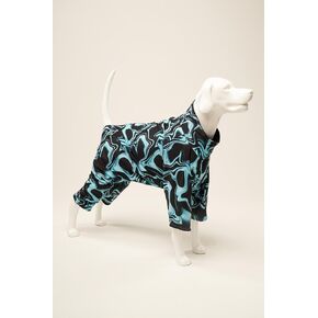 Deep Dog Raincoat - Waterproof 4 Legged Dog Rain Coat Fleece Lined, Rainproof Jacket for Fall Winter, Cold Snowy Weather Coat with Leash Hole for Puppy Small Medium Large Dogs - A40 Pet (Large)