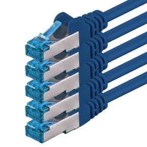5X 1.6 FT - CAT.7 SFTP (Y) Ethernet Cable LAN Patch Cat 7 Internet Rj45 Plug 10Gbit/s (0,5 Meter) White