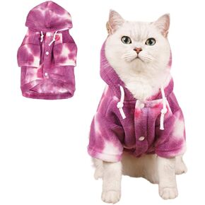 Dog Hoodie, Dog Winter Warm Coat, Tie Dye Sweatshirts Colorful Hoodie for Cats Small Medium Dogs(Color,XXS) in Kuwait