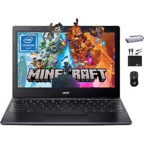 Acer 2024 Newest 311 Chromebook Laptop Student Business, Dual-Core Intel N4500 Processor,11.6" HD Display, 4GB RAM, 192GB (64GB eMMC+128GB Card), Webcam WiFi, Long Battery, Chrome OS +MarxsolAccessory