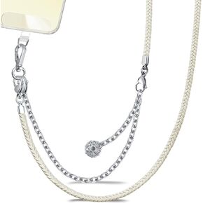 2-In-1 Cell Phone Lanyard Adjustable Crossbody Phone Chain with Detachable Phone Strap with Clear Phone Lanyard Tab