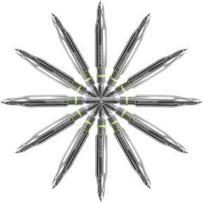 Stainless Steel Archery Field Points with 2 Rubber Rings,Various Outside Diameter,150/175/200 Grains,Screw in Archery Field Tips(1 Dozen)