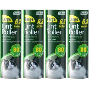 Fedicelly Large Lint Rollers Pet Hair Extra Sticky Furniture,Cat Dog Hair Remover Laundry Clothes Carpet,6.3 inches Wider with 320 Sheets Giant Lint Remover Brush for Couch