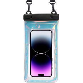حقيبة هاتف مقاومة للماء، حافظة هاتف مقاومة للماء مع حبل متوافق مع iPhone 16 15 14 13 12 11 Pro XS MAX XR X SE، حقيبة هاتف جافة IPX8 [عبوة من قطعتين] - أسود + وردي