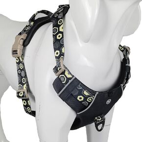 Dog Harness with Handle Reflective Dog Harness No Pull Dog Harness for Medium Size Dog(M), black