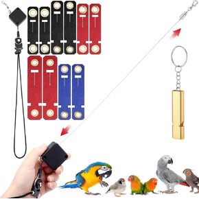 2 Pcs 6.5 ft Bird Leash Bird Harness with 1 Training Whistle and 10 Pcs 5 Different Size Soft Foot Ring for Birds Outdoor Flight Training for Budgies Cockatiels Psittacula Longicauda Macaws in Saudi Arabia