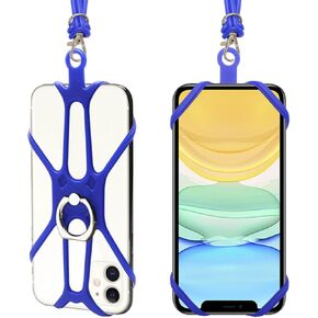 2 Packs Cell Phone Lanyard Holder Crossbody Neck Strap with Phone Ring Grip, Universal Smartphone Lanyard for iPhone Lanyards Around The Neck Compatible with Most Smartphones(Blue)