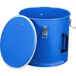 Fryer Grease Bucket 8 Gal, Fryer Oil Bucket with Lid, Oil Disposal Caddy, Coated Carbon Steel Oil Filter Pot with Rust-Proof Coating, Fryer Oil Transport Container with Lock Clips & Filter Bag