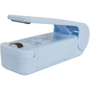 2024 Upgraded Portable Mini Vacuum Sealer, Compact Handheld Heat Sealing Machine for Plastic Bags, Snack Bags, Paper Crimper, Ideal for Chef Preservation, Crafting, and Kitchen Use (blue)