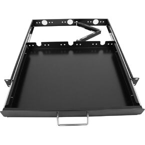 Sliding Keyboard Tray for Server Cabinet Rack Mount 1U 19 inch Sliding Keyboard Tray 17.75" Deep -Depth After Extension 26.75" with Cable Manager for Data Network Rack Cabinet