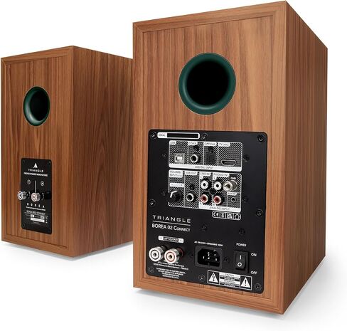 triangle - BOREA BR02 Connect Active Speakers - Bluetooth Bookshelf Speakers with 2X 50W Amplifier - HD Audio - Phono/Turntable TV & USB inputs - 176 x 310 x 274 mm - Black (Pair) in Saudi Arabia