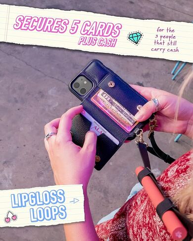 حافظة Smartish iPhone 11 Pro Crossbody للنساء - Dancing Queen [محفظة/محفظة مع حزام قابل للفصل وحامل بطاقات] - نكهة الشهر in Kuwait