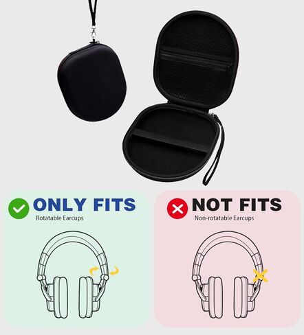 Headphone Case Hard Shell Compatible with Sony/Soundcore Anker/Bose/BERIBES/KVIDIO Wireless On-Ear Headphones (Black) in Saudi Arabia