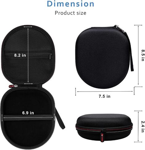 Headphone Case Hard Shell Compatible with Sony/Soundcore Anker/Bose/BERIBES/KVIDIO Wireless On-Ear Headphones (Black) in Saudi Arabia