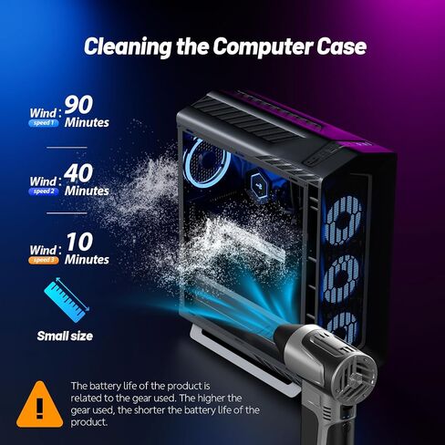 Compressed Air Duster - Electric Air Duster Rechargeable 150000RPM with 3 Gear Adjustable Compressed Air Blower,Mini Blower for Keyboard,PC,Home Cleaning Outdoor,Car Cleaning in Saudi Arabia
