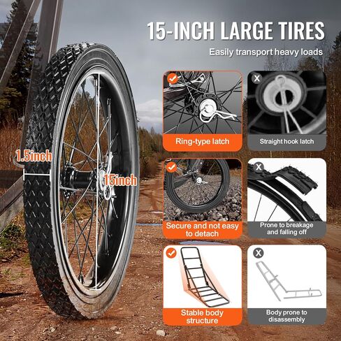 VEVOR Deer Cart, 500 LBS Capacity Folding Game Cart, Deer Cart Game Hauler with 4 Big Wheels & Ergonomic Handle, Heavy-Duty Game Cart Accessories, Utility Gear Dolly for Hunting Fishing Hiking in Kuwait