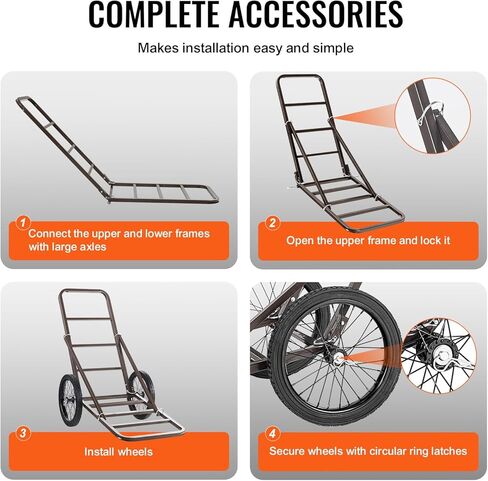 VEVOR Deer Cart, 500 LBS Capacity Folding Game Cart, Deer Cart Game Hauler with 4 Big Wheels & Ergonomic Handle, Heavy-Duty Game Cart Accessories, Utility Gear Dolly for Hunting Fishing Hiking in Kuwait