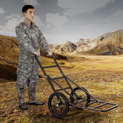 VEVOR Deer Cart, 500 LBS Capacity Folding Game Cart, Deer Cart Game Hauler with 4 Big Wheels & Ergonomic Handle, Heavy-Duty Game Cart Accessories, Utility Gear Dolly for Hunting Fishing Hiking in Kuwait