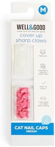 Well & Good Pink & Clear Cat Nail Caps Medium in Saudi Arabia