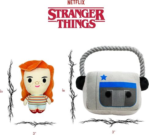 البضائع الرسمية لـ Stranger Things | ألعاب التعشيش للكلاب من القطيفة | داستن وإيدي في العرض الترويجي | صرير وإخفاء للعب التفاعلي! in Saudi Arabia