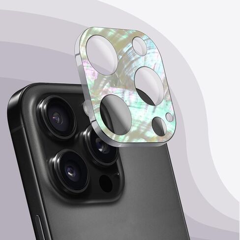 Carveit Camera Lens Protector for iPhone 16 Pro / 16 Pro Max Camera Cover Case Colorful Shell Design [Pearl Abalone,Tempered Glass,Anti-Scratch] Mexican Volcanic [1 Pack] in Saudi Arabia
