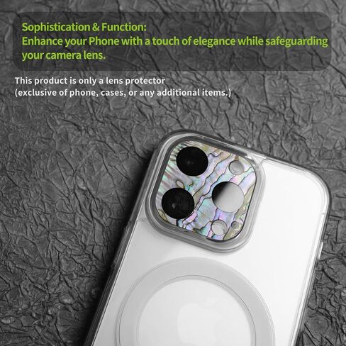 Carveit Camera Lens Protector for iPhone 16 Pro / 16 Pro Max Camera Cover Case Colorful Shell Design [Pearl Abalone,Tempered Glass,Anti-Scratch] Mexican Volcanic [1 Pack] in Saudi Arabia