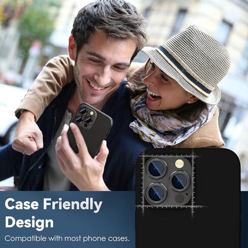واقي عدسة كاميرا CloudValley لهاتف iPhone 14 Pro (6.1 بوصة) وiPhone 14 Pro Max (6.7 بوصة)، غطاء كاميرا بحلقة معدنية من الزجاج المقوى 9H [جراب صديق للبيئة ومضاد للخدش عالي الوضوح]، أسود in Saudi Arabia