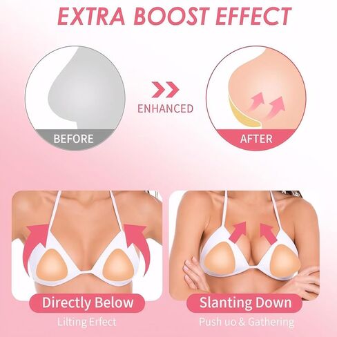 Sticky Push Up Bra Inserts 2 Pairs-Double Sided Sticky Waterproof Bra Pads for Volume-Bathing Suit Bikini Inserts in Saudi Arabia